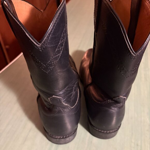 Mens Ariat ATS Heritage Black Leather Roper Western Boots Size 10 W #34101 - Picture 7 of 16